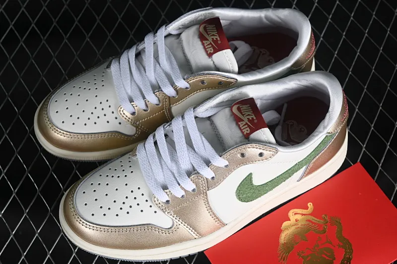 All categories Air Jordan Jordan series basketball shoes Air Jordan 1 Low Pure original Air Jordan 1 Low OG GS "Chinese New Year" AJ1 Joe 1 Dragon Year zodiac color low-top cultural casual sneakers FQ6593-100